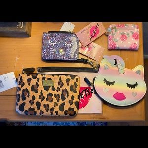 Betsey Johnson lot of wallets and makeup bags NWT